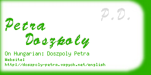 petra doszpoly business card